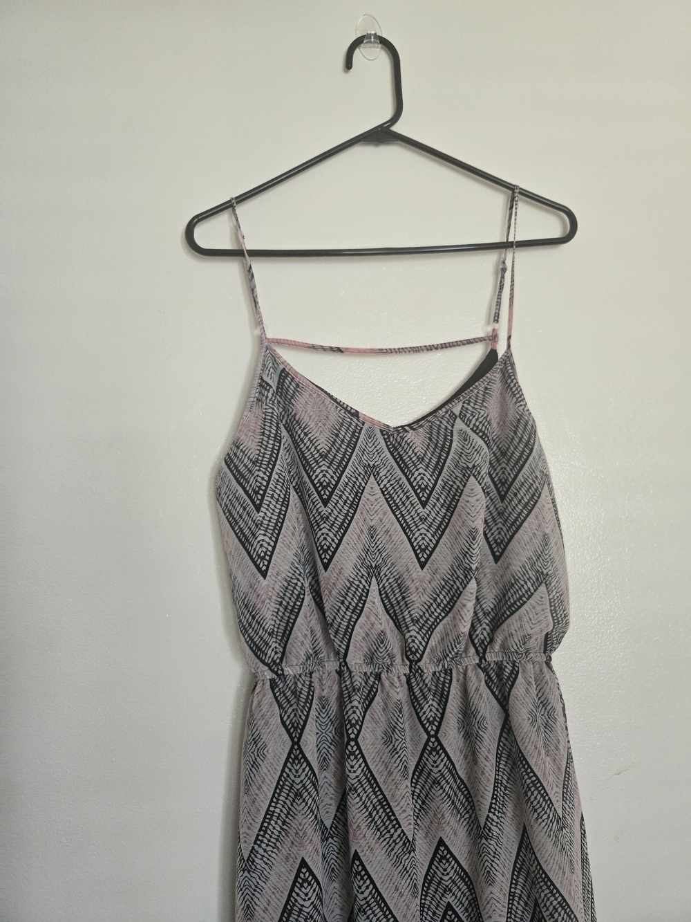 Boho Chevron Pink Maxi Dress with Spaghetti Straps Women's Dresses Sz XL - Picture 5 of 11